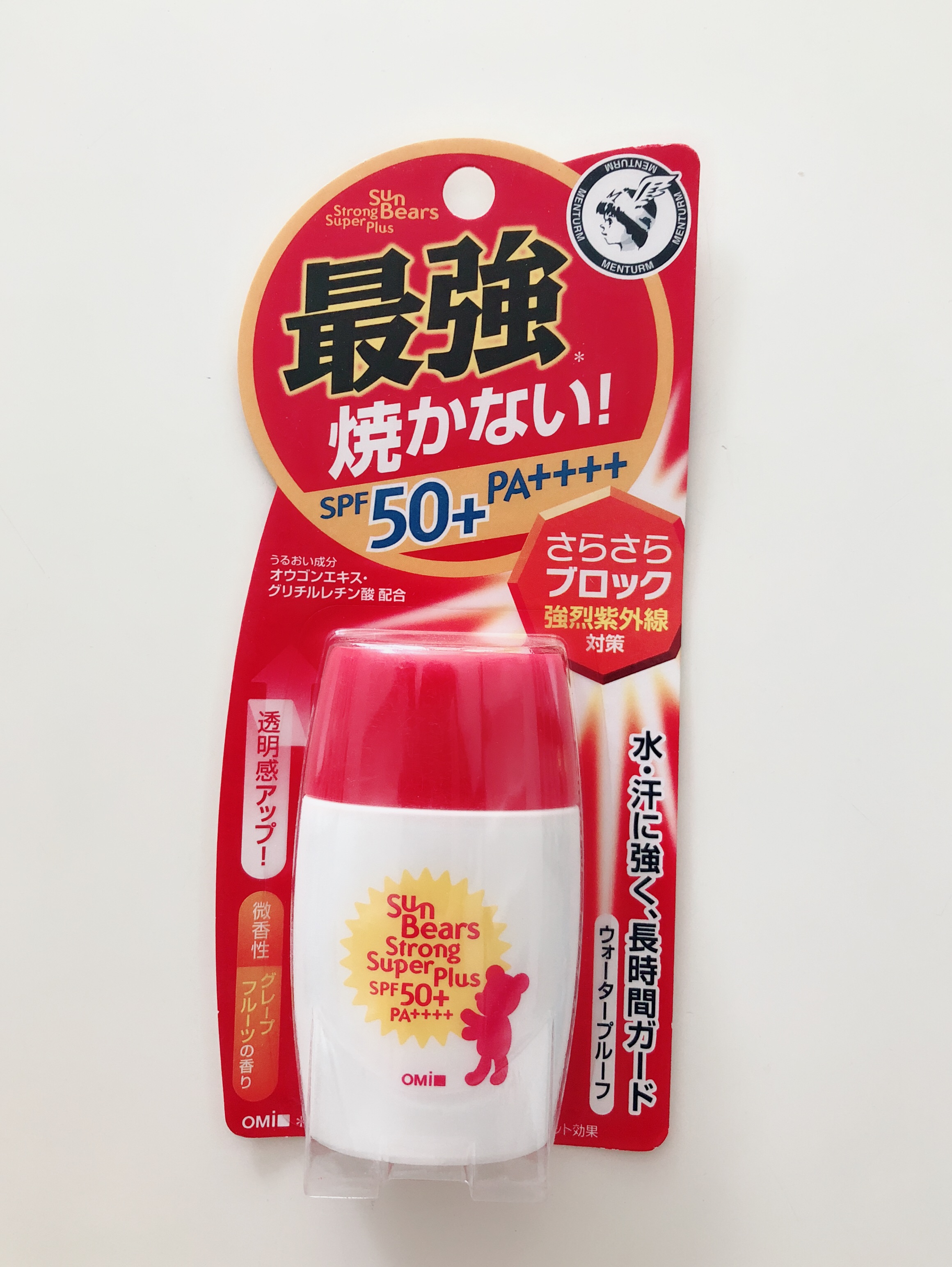 omi近江兄弟红色小熊防水防汗防晒霜/乳spf50