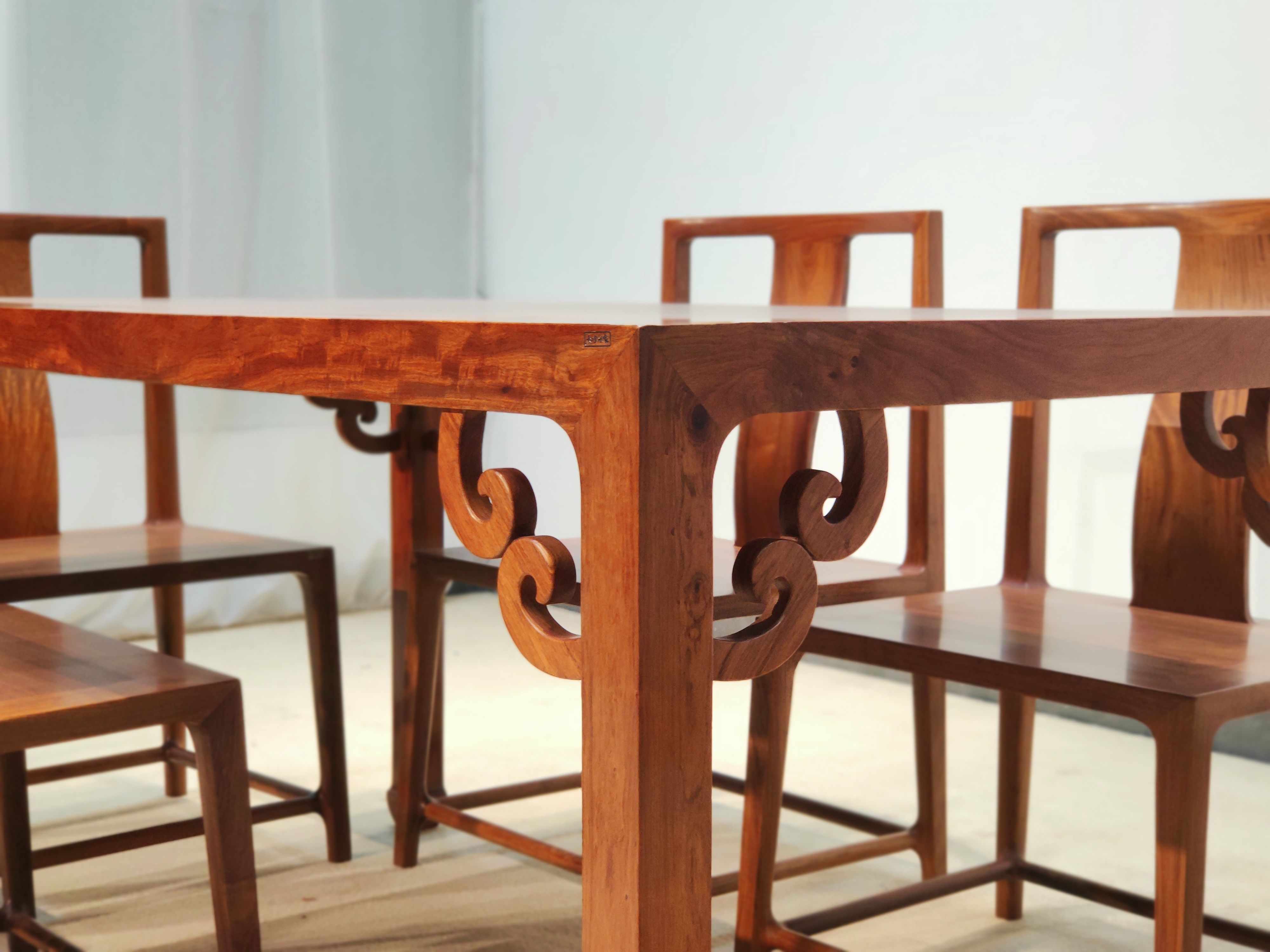 缅花天地长餐桌七件套