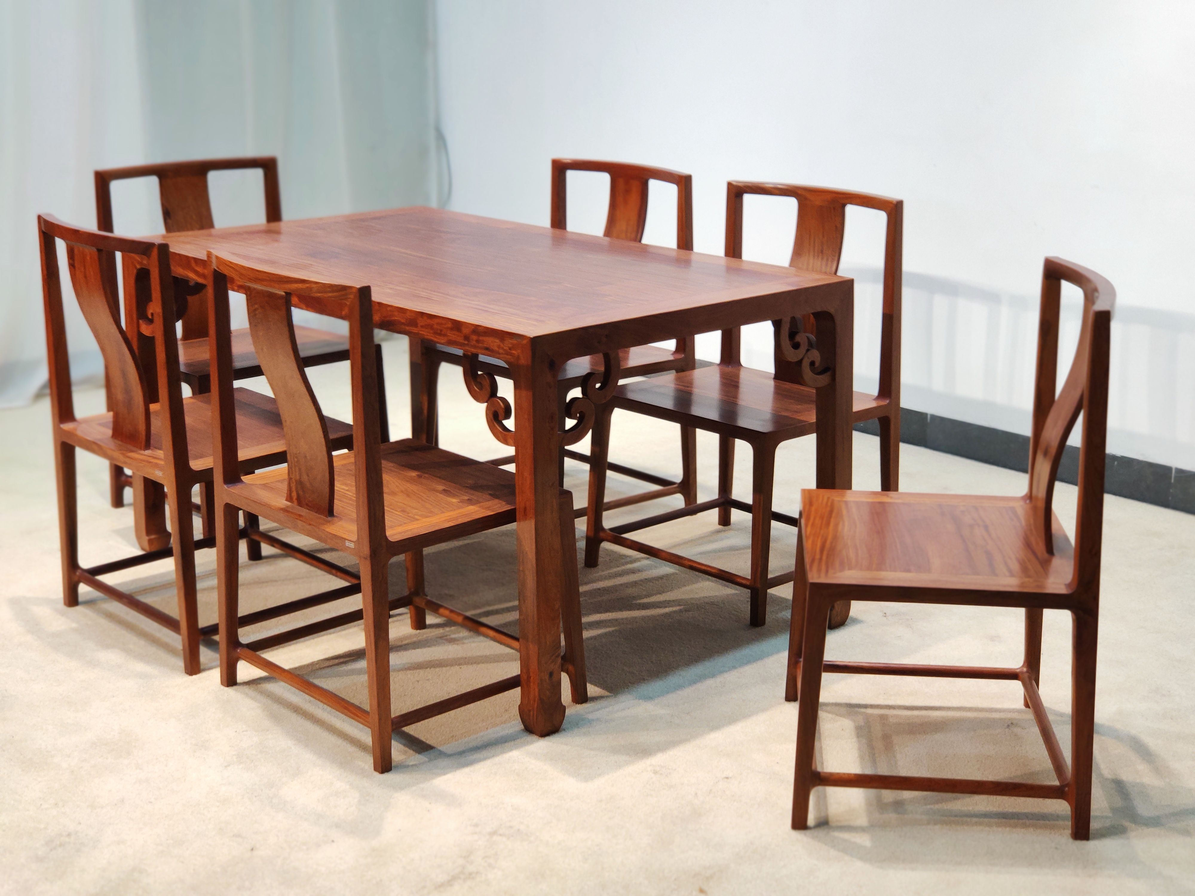 缅花天地长餐桌七件套