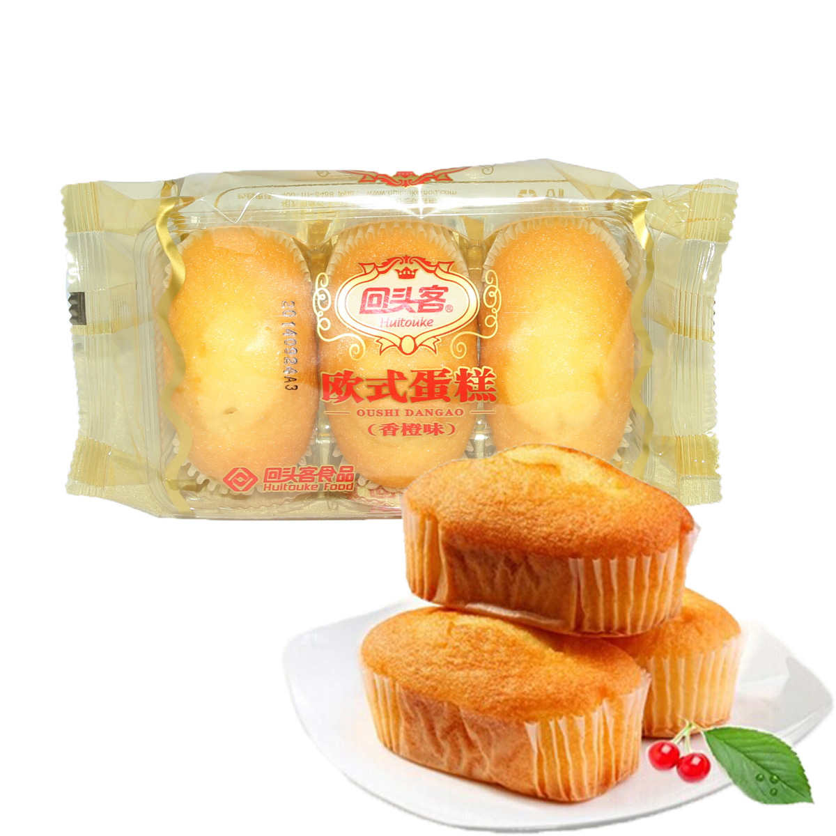 回头客欧式蛋糕(香橙)84g*24包