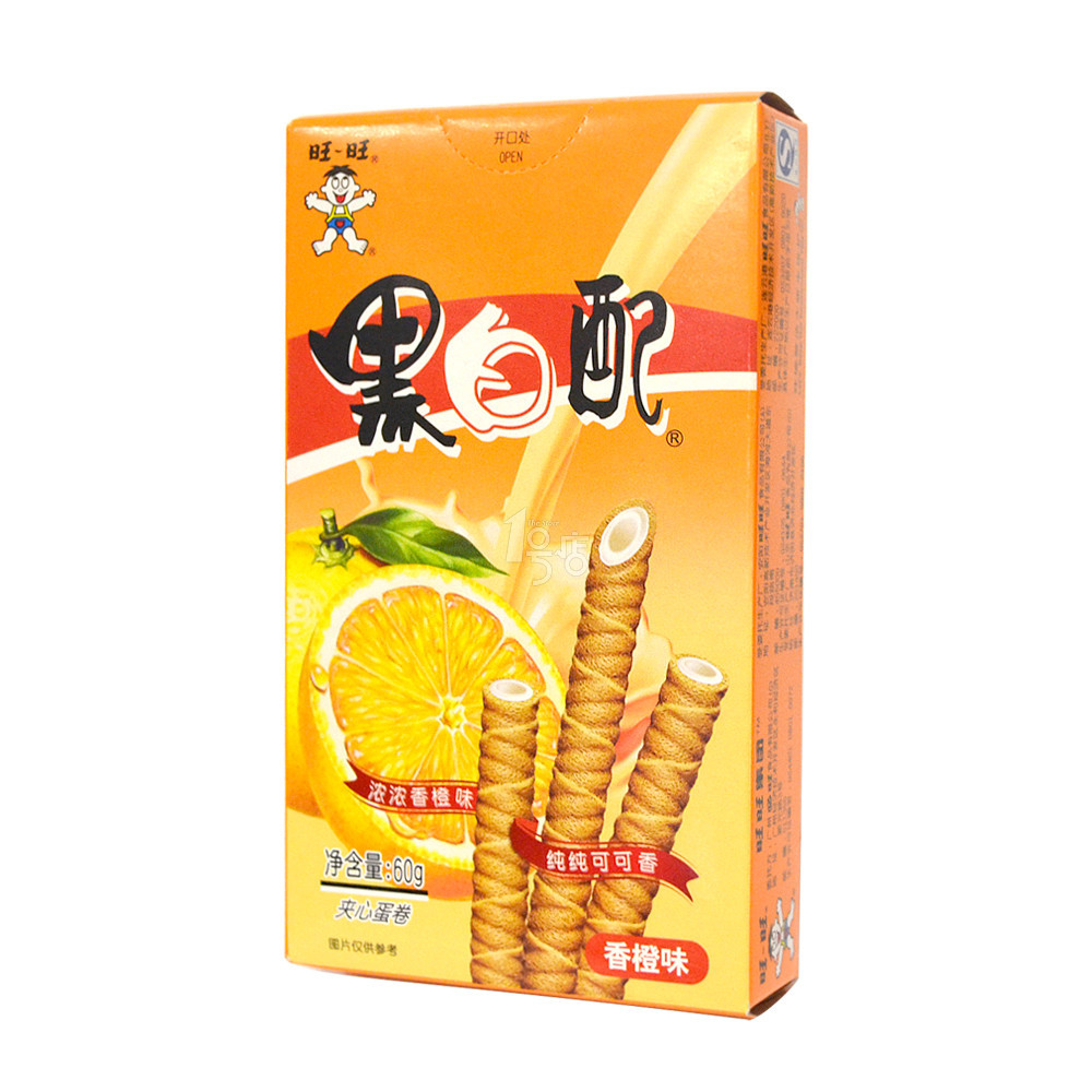 旺旺黑白配香橙味60g*24盒